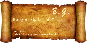 Borgos Győző névjegykártya
